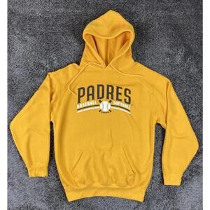 Badger Sport San Diego Padres Baseball Softball Camps Hoodie Gold Yellow Mens Lg